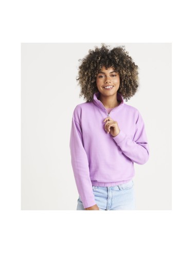 AWD-JH037-Womens Cropped 1/4 Zip Sweat